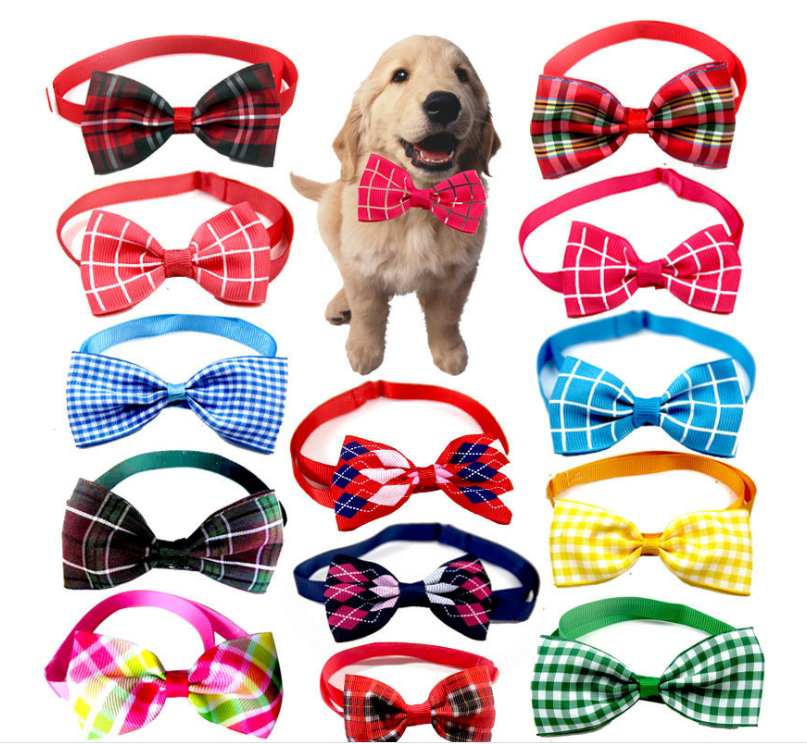 Adjustable pet bow-tie collar