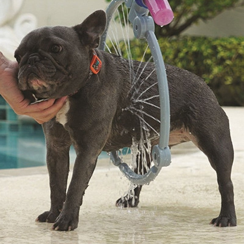 Foldable dog washer with shampoo dispenser