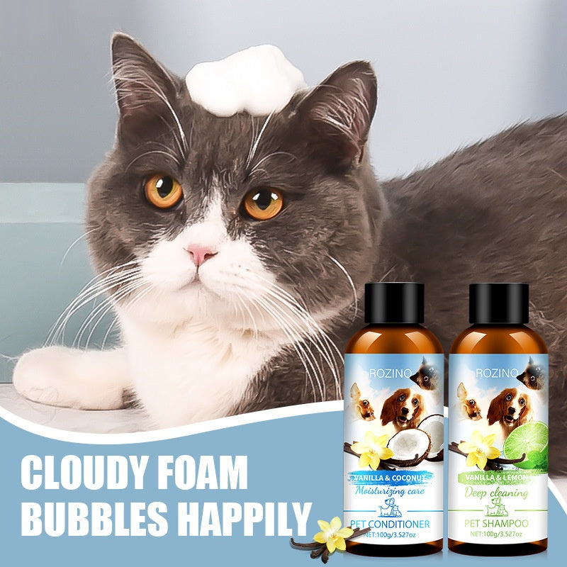 Dog shampoo and conditioner care kit