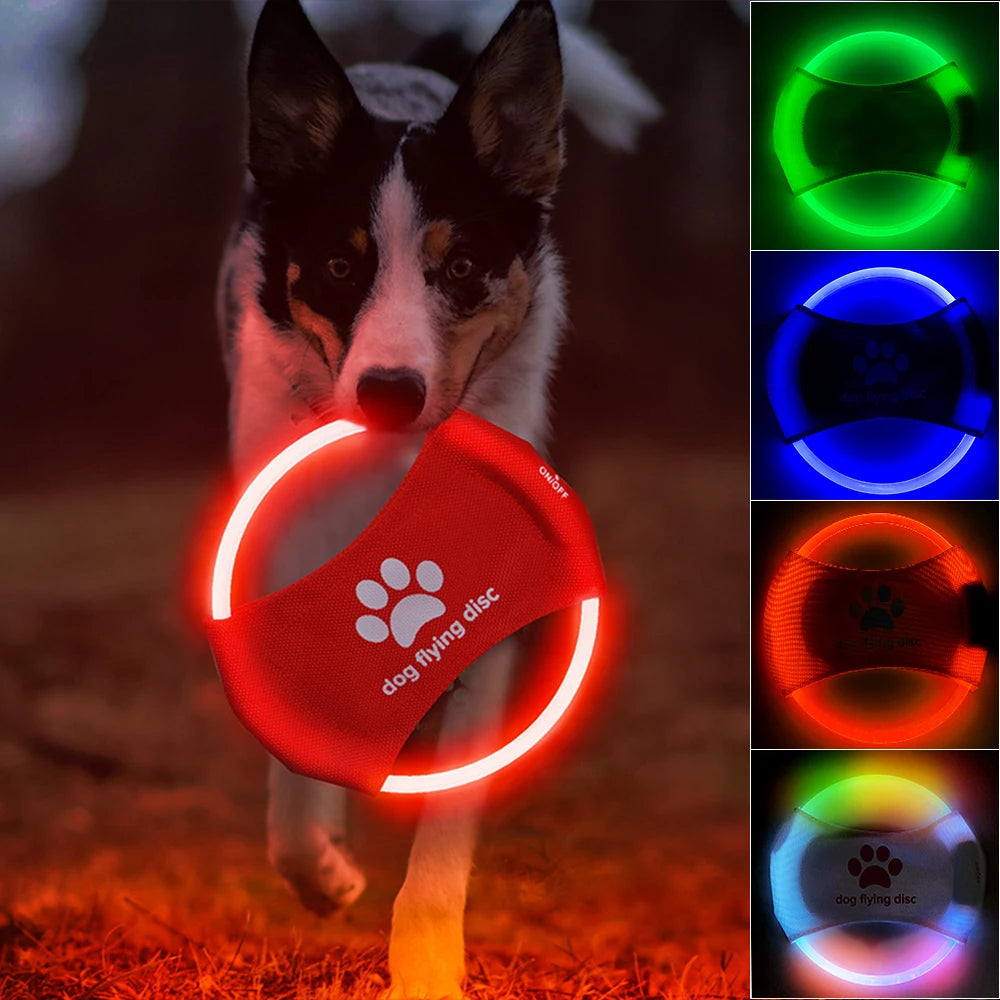 LED glow flying disc dog toy