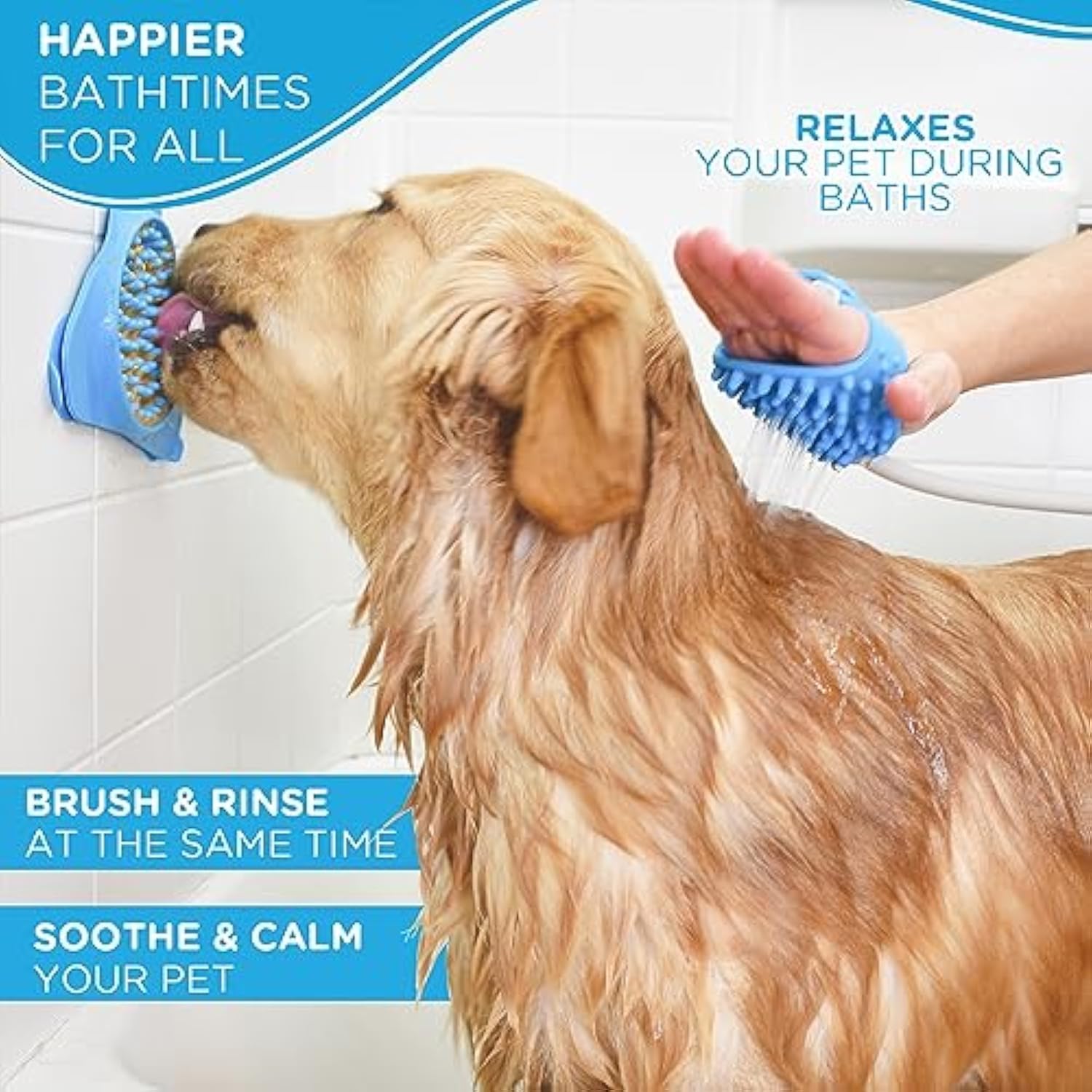 Pet shower scrubber for dogs and cats