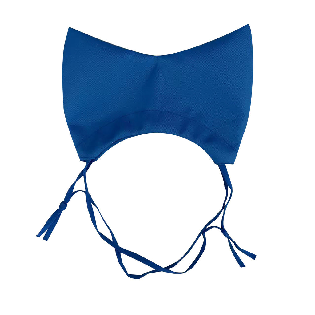 Blue waterproof pet bath cap