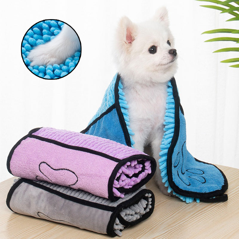 Super absorbent microfiber pet bath towel and bathrobe