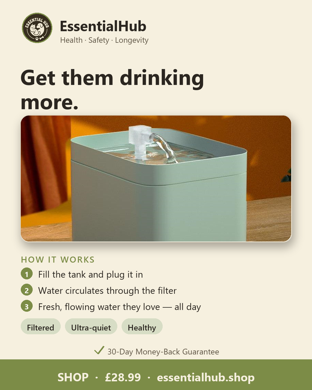 How the Pet Water Fountain works