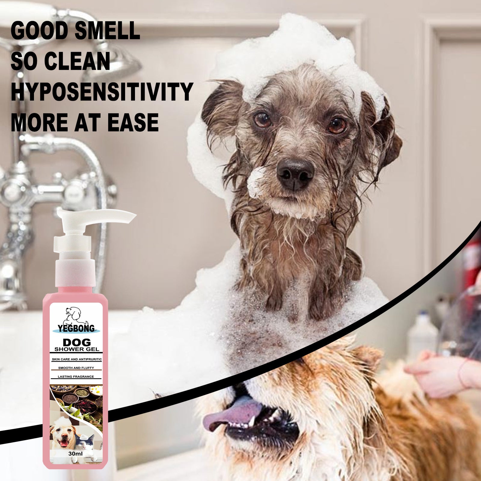 Deodorising dog shower gel